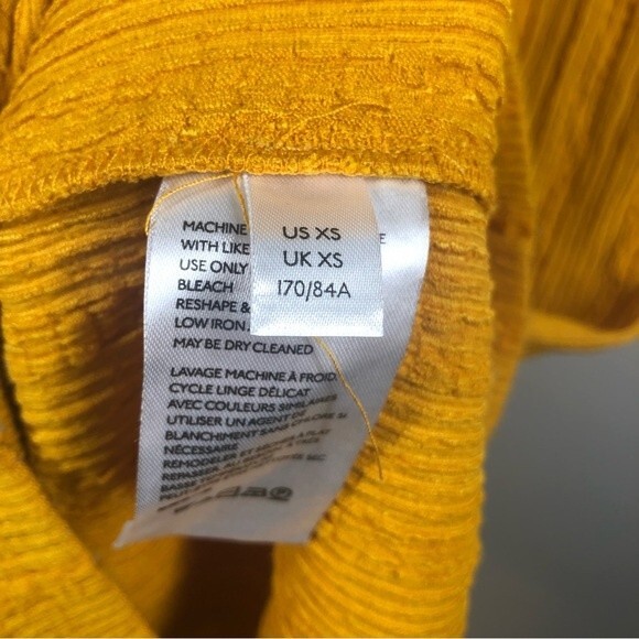 Free People Beach Aster Long Sleeve Collar Tee Dress Marigold Caftan Cover XS - Picture 8 of 10